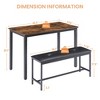 VYNXARIA Dining Table Set,Bar Table with 2 Dining Benches,Kitchen Table Counter with Chairs,for Kitchen Breakfast,Living Room,Party Room - 3 of 4