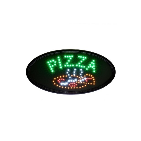 Alpine Industries Multi-Color LED Lighted Business Shop Cafe Hanging Pizza Sign 