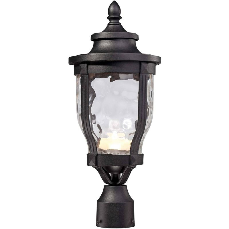 Minka Lavery Vintage Outdoor Post Light Fixture Black LED 19 1/4" Clear Hammered Glass for Post Exterior Barn Deck Porch Patio, 1 of 3