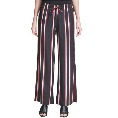 Calvin Klein Womens Striped Casual Wide Leg Pants