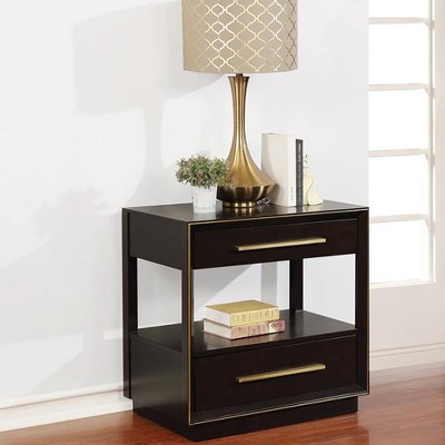 Soscooter Smoked Peppercorn 2-drawer Nightstand