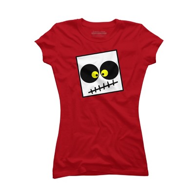 Junior's Design By Humans Square Skull By LonaMisa T-Shirt