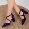 Sina - Purple Velvet Shoes | Forever & Always Shoes - 4 of 4