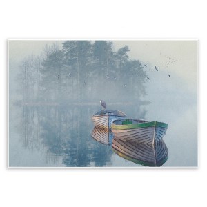 Stupell Industries Foggy Boat Lake Reflection Wall Plaque Art - 1 of 4