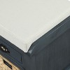 Sapphtopaz Rustic Storage Bench with 3 Drawers and 3 Rattan Baskets Storage Ottoman Ottoman with Storage for Entryway Bedroom - 2 of 4