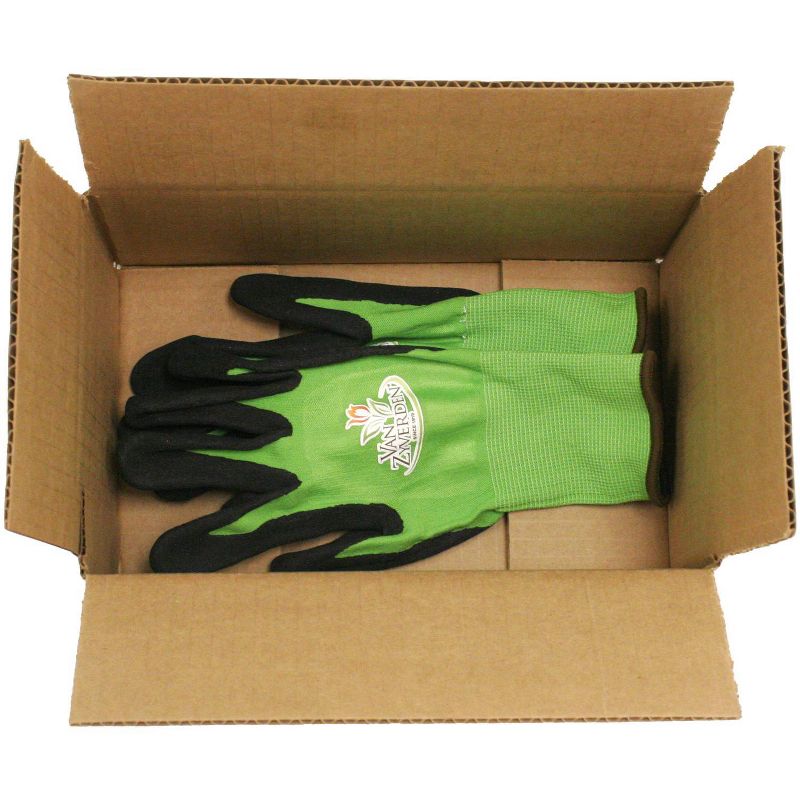 Van Zyverden 6ct Gardening Glove Pairs VZ logo Green/Orange, 3 of 4