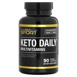 California Gold Nutrition Keto Daily Multi-Vitamins with Green Tea, Biotin, Folate and Vitamin A, 90 Veggie Capsules - 1 of 3