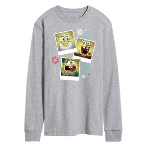 Men's - SpongeBob SquarePants - Christmas Photo Collage Long Sleeve Graphic T-Shirt - 1 of 4