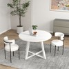 NicBex 3-Piece Dining Table Set Modern Round Kitchen Table with 2 Dining Chairs,Metal Legs & Curved Back - 2 of 4