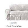 Matelasse Damask Loveseat Slipcover White - Sure Fit: Elegant Classic Pattern, Machine Washable - 4 of 4