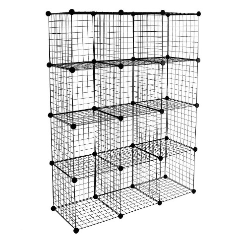 Metal Wire Cube Storage,12-Cube Shelves Organizer,Stackable