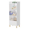 2-in-1 Bookshelf for Toddlers Kids Bookshelves Rack with Toy Storage Organizer Book Unit Storage for Infants Young Children, White - 3 of 4