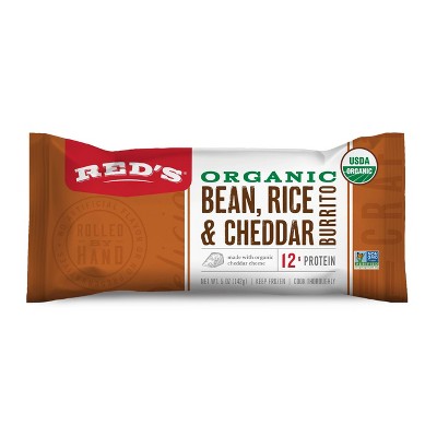 Red's Frozen Organic Bean Rice & Cheese Burrito - 5oz