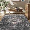 Washable Vintage Oriental Rug Non Slip Low Pile Rug Soft Throw Floor Cover Retro Foldable Indoor Carpet for Living Room Bedroom Playroom Nursery - 3 of 4
