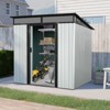 NicBex Outdoor Metal Storage Shed with Lockable Sliding Doors and Transparent Plate for Backyard Garden,Patio - 2 of 4