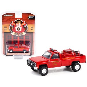 1986 Chevrolet C20 Custom Pickup Truck Red First Attack Unit "Lawrenceburg Fire Dept" (IN) 1/64 Diecast Model Car by Greenlight - 1 of 3