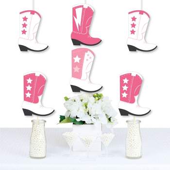 Big Dot of Happiness Rodeo Cowgirl - Cowboy Boots DIY Pink Western Party Essentials - Set of 20