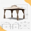 VisioGear Canopies and Gazebos, Outdoor Gazebo with Mosquito Netting, Gazebo Canopy Tent for Deck Backyard Garden, Brown, 156"*120"*120" - 2 of 4