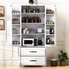 71" Farmhouse Kitchen Pantry Cabinet with 2 Large Drawers & 8 Adjustable Shelves,Storage Cabinet for Dining room or Living room-Maison Boucle - 2 of 4