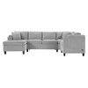 115.7" U-Shaped Sectional Sofas with Chaise Lounge, Built-in Cup Holders, Storage Compartments, Side Pockets & USB Ports - 4 of 4