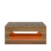 Resenkos Center Coffee Table, Living Room Table,2-Tier Coffee Table, Wood Square Center Tea Table with LED Strip Light Brown - 4 of 4