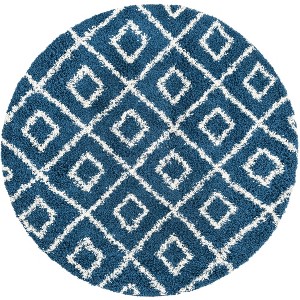 Unique Loom Trellis Shag Ruth Trellis Indoor Woven Area Rug - 1 of 4
