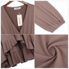 YESFASHION  Women's Casual T Shirt Dress 2025 Summer Long Sleeve Swing Dresses Puff Sleeve V-Neck Ruffles Pleated Party Dress - 4 of 4