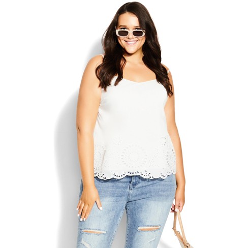 City Chic  Women's Plus Size Top Riley - Ivory - 18w : Target