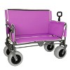 Hrinhom 40.9"W 3-in-1 Convertible Folding Wagon Cart with All-Terrain Wheels and Bench Seat - 3 of 4