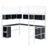 TIRAMISUBEST Metal Loft Bed with Bookcase, Bulit-in Desk and Storage Cabinet, Full Size Loft Bedframe with Storage Shelves and Ladder - 4 of 4
