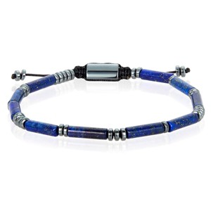 Crucible Men's Lapis Lazuli Stone and Hematite Bead Adjustable Bracelet (4mm) - 1 of 4