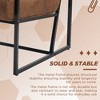 Beautyolove Mid Century Modern Brown Faux Leather Accent Chair Armchair with Tufted Cushion and Metal Frame - 3 of 4
