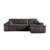 XIZZI No Assembly Sectional Sofa Set w/ Chaise - Plush/Corduroy Fabric, High-Resilience Foam, Beige/Black/Gray - Ships Compressed & Ready to Use - 2 of 4