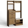 Heynemo 7-in-1 Hall Tree with Hidden Shoe Storage, Entryway Bench with Coat Rack and Pegboard, Coat Rack with Bench Mudroom Storage - 4 of 4