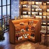 Tribesigns 4-Tier L-Shaped Bar Cabinet with Stemware Racks, Corner Bar Unit Table Reception Desk - 2 of 4
