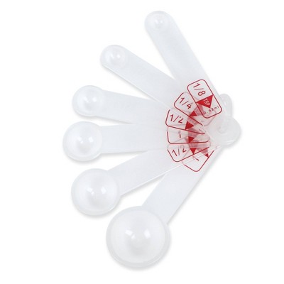 Clear Plastic Measuring Spoons Set of 6 for Kids