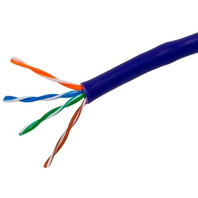 Monoprice Cat5e Ethernet Bulk Cable - 1000 Feet - Purple | Network Internet Cord - Solid, 350Mhz, CMR, Riser Rated, Pure Bare Copper Wire, 24AWG, No