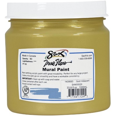 Sax True Flow Acrylic Mural Paint, 33.8 oz Plastic Container, Gold