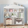9-Cubby Kids Bookshelf Toy Storage Organizer - White Wooden Bookcase for Playroom, Nursery & Kids Room - 4 of 4