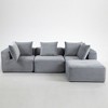 Corduroy Modular L-Shaped Sectional Sofa, Flexible Configuration - 3 of 4