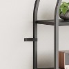 5 Tier Bookcase Arched Display Racks Bookshelves Metal Frame Modern Storage Rack Shelf, Wood Book Shelf for Bedroom, Living Room, Office - 2 of 4