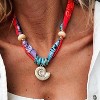 Boho Beach Scarf Necklace - Gold Starfish, Cross & Flower Charm Jewelry - 4 of 4