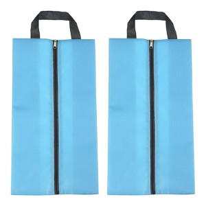 Unique Bargains Waterproof Outdoor Travel Portable Shoes Bag with Zipper 2 Pcs - 1 of 4