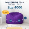 Ultimate Sack 4ft Bean Bag Chair and Footstool, Oversized Comfortable Indoor Floor Lounger, Giant Foam-Filled Furniture for Relaxing, Purple Suede - 3 of 4