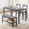Jojoka Dining Table Set for 4,Modern Kitchen Table with Chairs and Bench for Small Space,Gray - 4 of 4