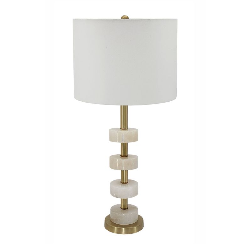 13&#34;x27&#34; Thelrin Alabaster and Gold Table Lamp Gold/White - A&#38;B Home, 1 of 10
