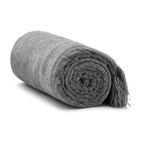 Americanflat Chenille Throw Blanket In Dark Grey Breathable