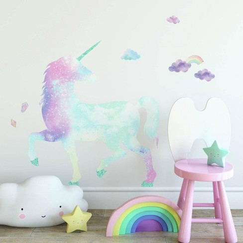 Glitter Galaxy Unicorn Peel And Stick Giant Wall Decal - Roommates : Target
