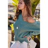 Women's Frayed V-Neck Sweater - Mainstrip - 2 of 4