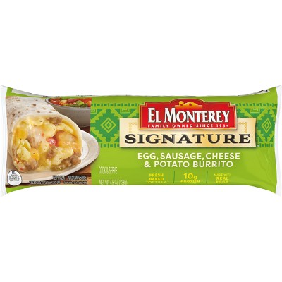 El Monterey Egg Sausage Cheese and Potato Frozen Breakfast Burrito - 4.5oz